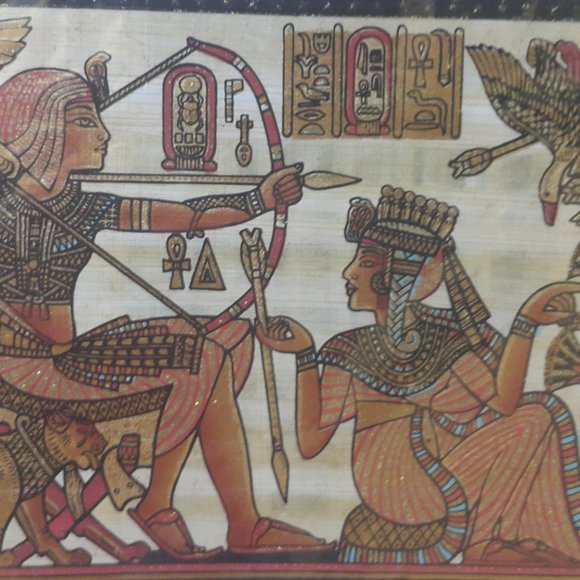 Hand-painted papyrus painted souvenir portrait (Tutankhamon Design) - Picture 5 of 16